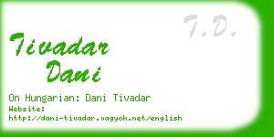 tivadar dani business card